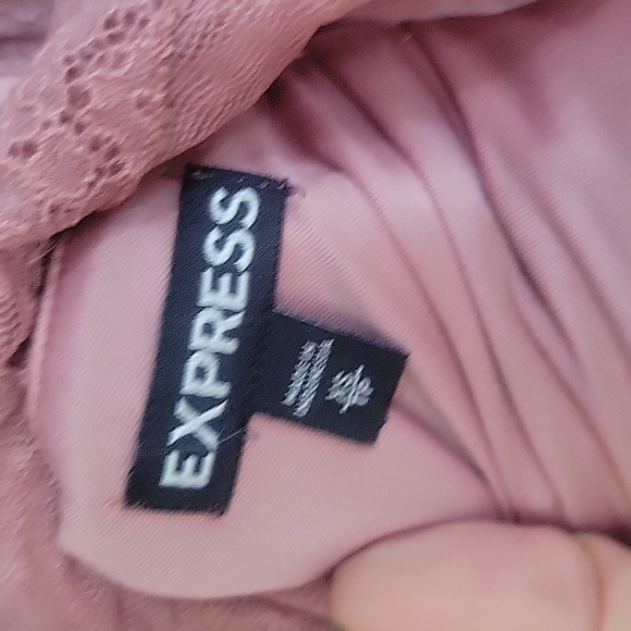 Express Blush Pink Lace Top Size XSmall - Picture 5 of 6